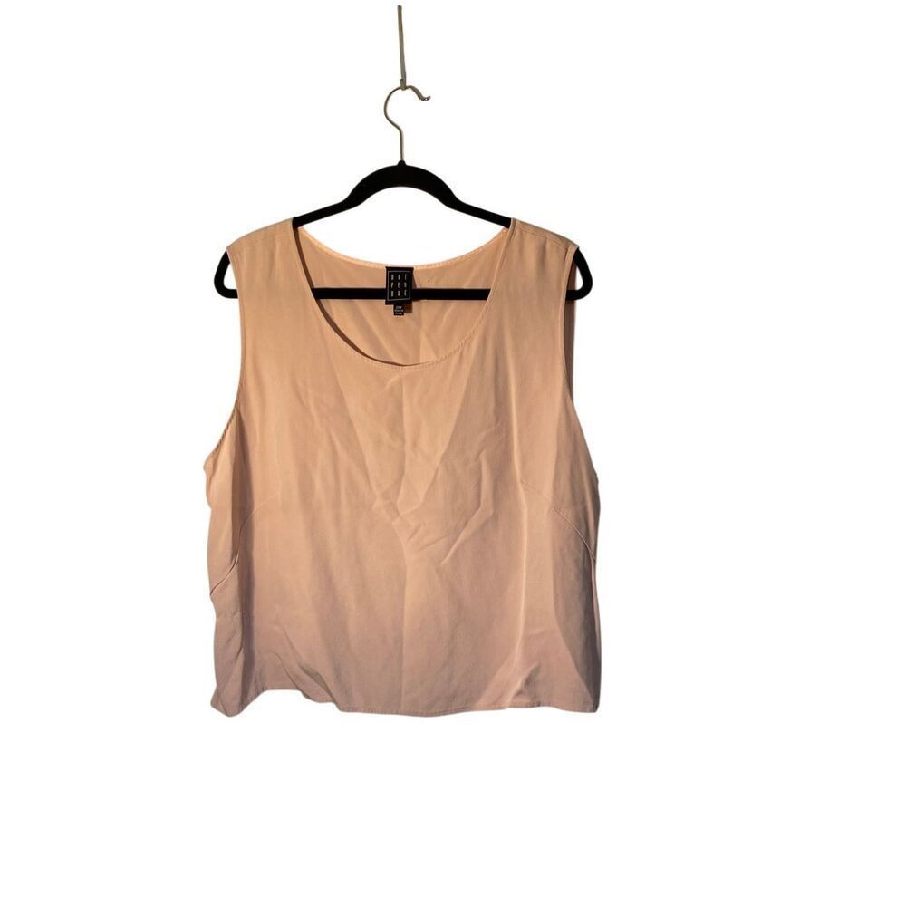 Due per due women’s pink, 100% silk vintage plus size tank, 24W